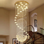 Spiral Long Chandelier: Modern Nordic Loft Staircase Pendant Lamp