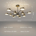 Modern LED Chandelier | Smart Remote Ceiling Pendant Light for Home Decor