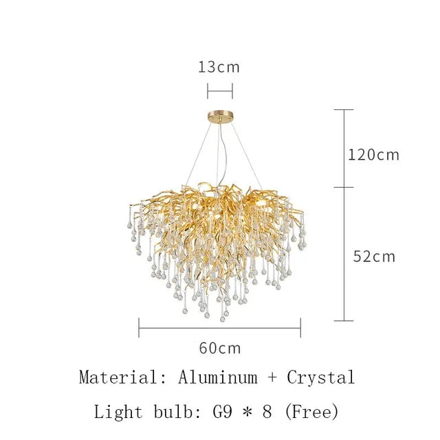 Modern Gold Chrome Crystal Chandelier Ceiling Pendant Light Fixtures
