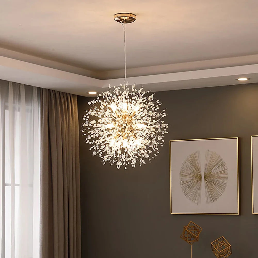 Modern Crystal Dandelion Chandelier Pendant Lamp for Stylish Home Decor