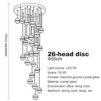 Staircase Crystal Glass Ball Pendant Lights for Restaurant Bar Decor