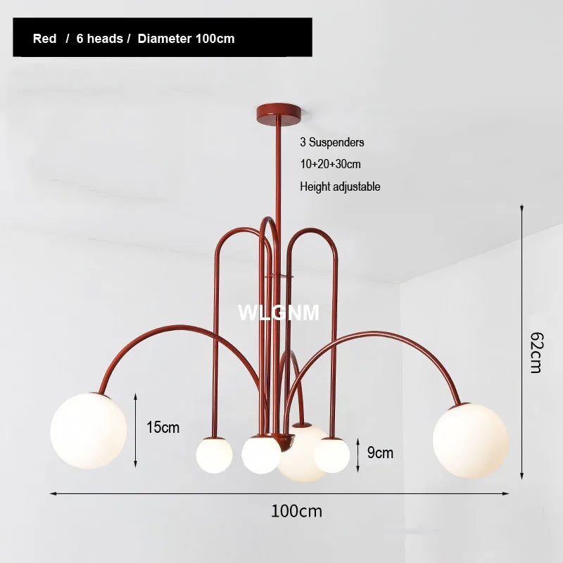 Glass Ball Chandelier: Modern Living Room Dining Kitchen Light Fixtures