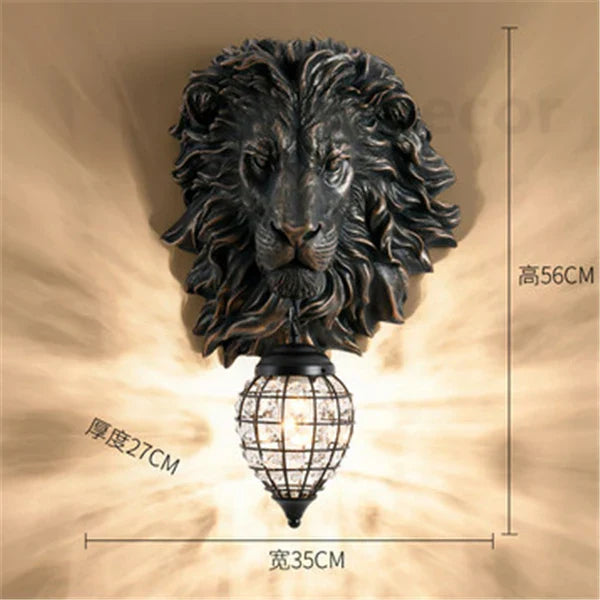 Nordic Lion Wall Light: Modern Resin Lamp for Home Decor and Interior Lighting