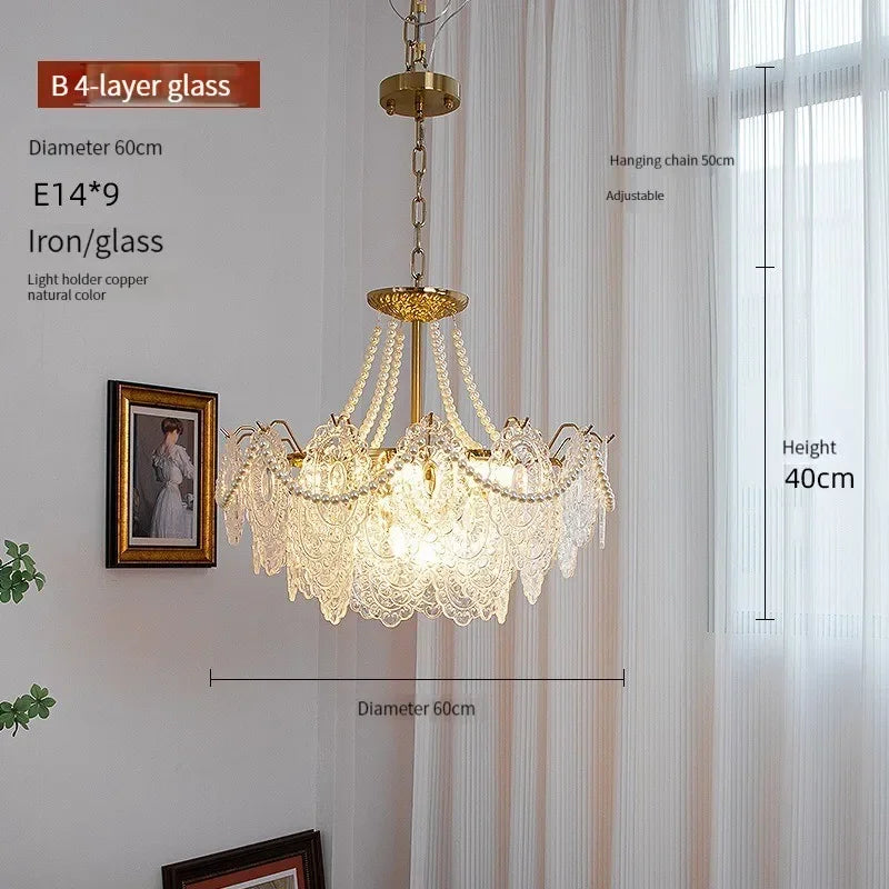 Modern Luxury Clear Glass Chandelier for Bedroom Living Room Kitchen.