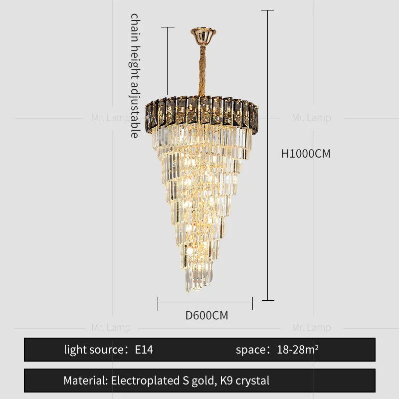 Amber Crystal Chandelier for Luxurious Living Spaces