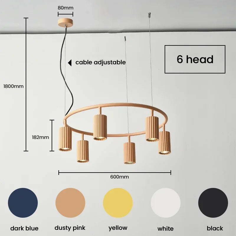 Nordic Macaron Led Chandelier Dining Pendant Lights for Living Room and Bar