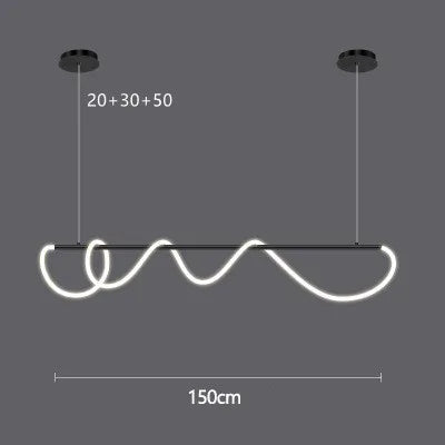 LED Long Hose Chandelier for Dining Room Kitchen Bar Pendant Lamp
