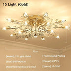 Crystal Ceiling Chandelier LED Light Fixture for Living Room Bedroom Kitchen