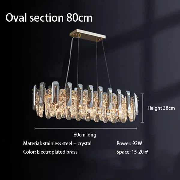 Crystal LED Chandelier: Modern Luxury Pendant Light for Bedroom, Restaurant, and Home Decor