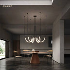 Linear Creative Chandelier: Nordic Italian Designer Modern Lighting for Living Room Lobby