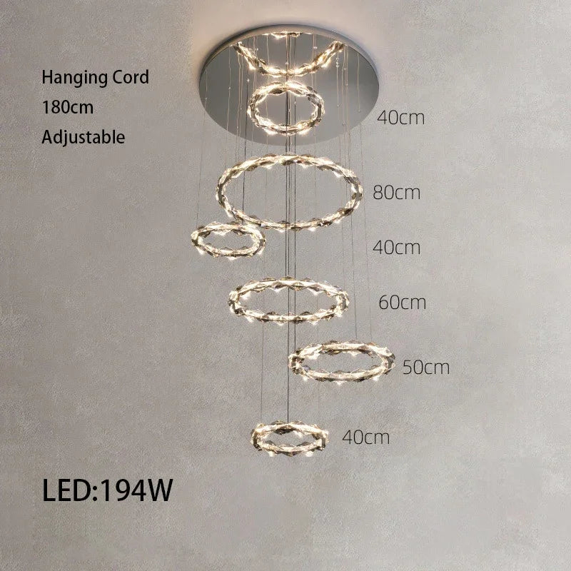 Modern Crystal LED Ceiling Chandelier Light Set for Stylish Indoor Lighting