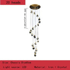 Nordic Villa Crystal Pendant Lights Chandelier for Home Living Room Bedroom Kitchen Shop