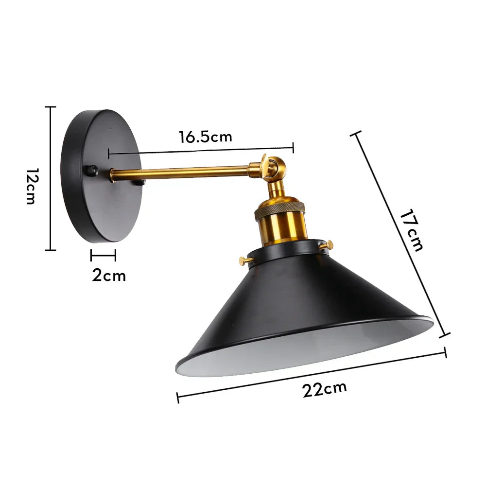 Industrial Retro Loft Wall Sconce E27 Bedside Lights Fixtures for Living Room