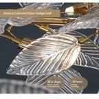 Ginkgo Leaf Crystal Chandelier - Elegant LED Pendant Lamp for Dining & Living Room