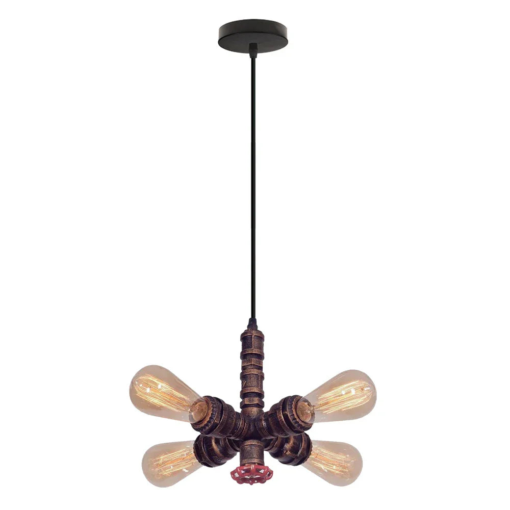Industrial Water Pipe Ceiling Light Fixture for Living Room and Restaurant Decor