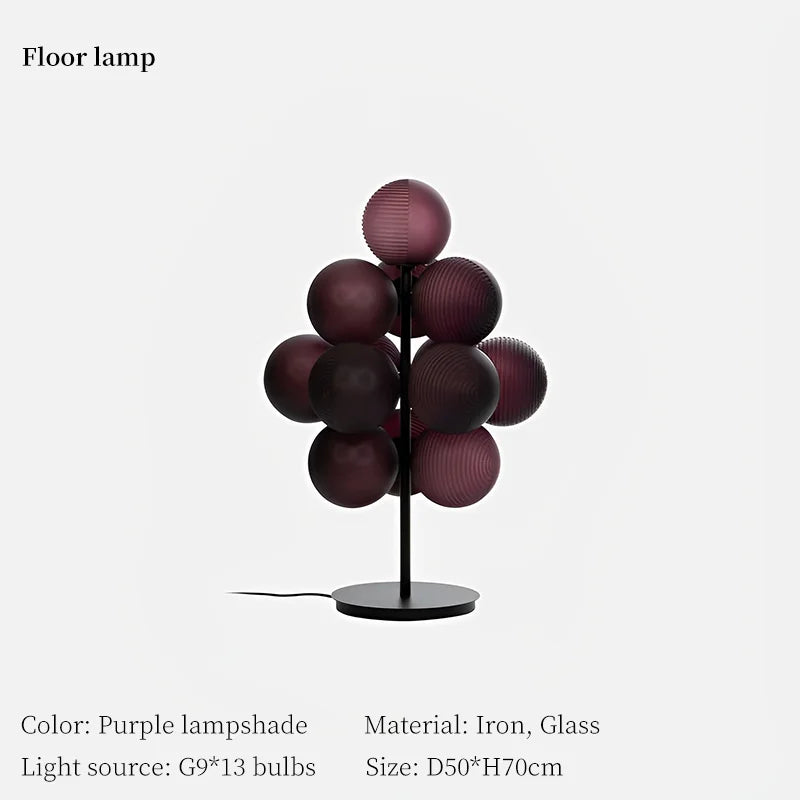 Grape Chandelier: Modern Glass Ball Pendant Lamp for Living Room and Bedroom