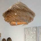 Wicker Pendant Lights Wabi Sabi Chandelier - Rattan Weaving Ceiling Lamp