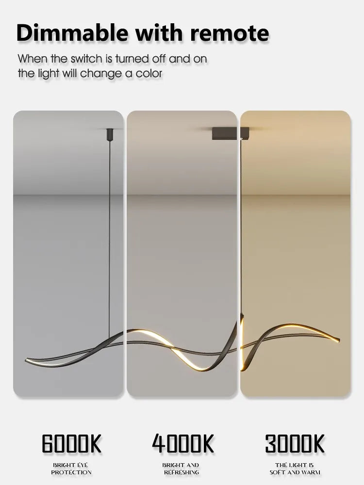 Nordic Style Chandelier Modern Dining Room Strip Lamps