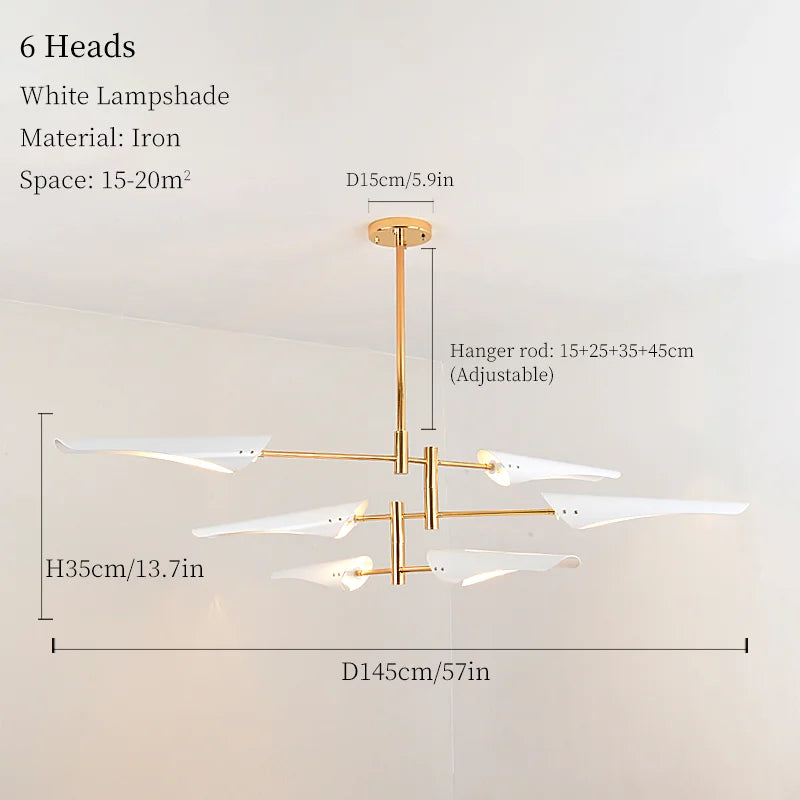 Modern Iron Hanging Ceiling Lamp LED Light Chandelier for Living Room Bedroom Shop Bar