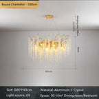 Crystal Branch Chandelier: Elegant French Style Ceiling Light for Living & Dining Room