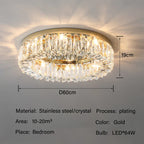 Crystal LED Ceiling Lights: Luxury Lighting Fixture for Living, Dining, Kitchen, and Bedroom