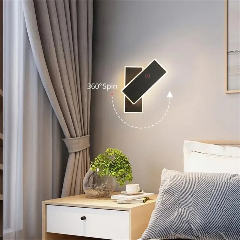 Minimalist Rotating Wall Sconce for Bedroom, Living Room, and Aisle