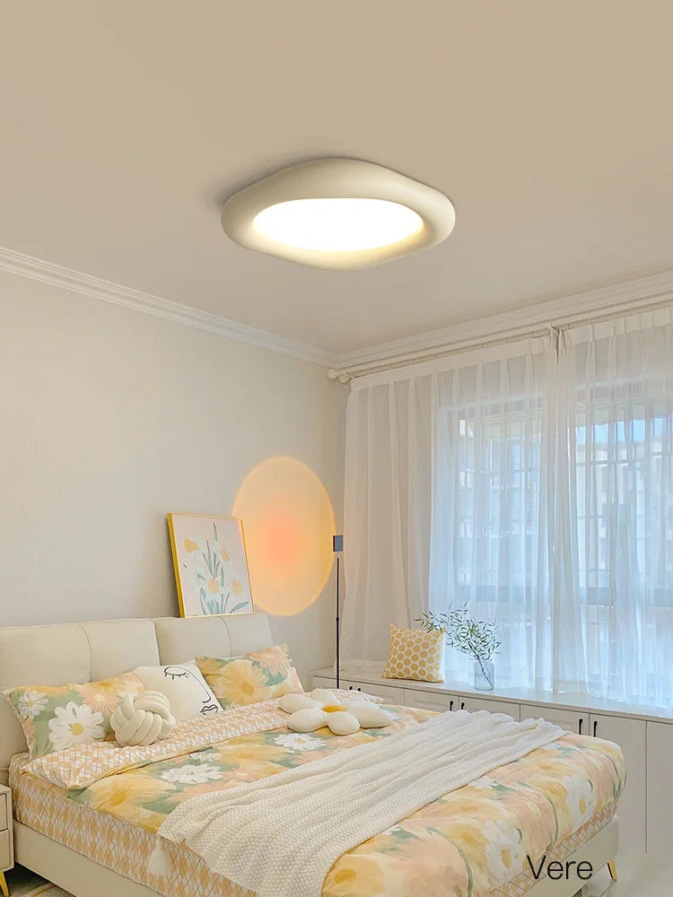 Resin Cream Minimalist Ceiling Lamp - Modern Master Bedroom Lighting