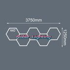 Honeycomb Hexagon LED Garage Light: Bright Ceiling Lighting for Auto Body Repair & Workshop.