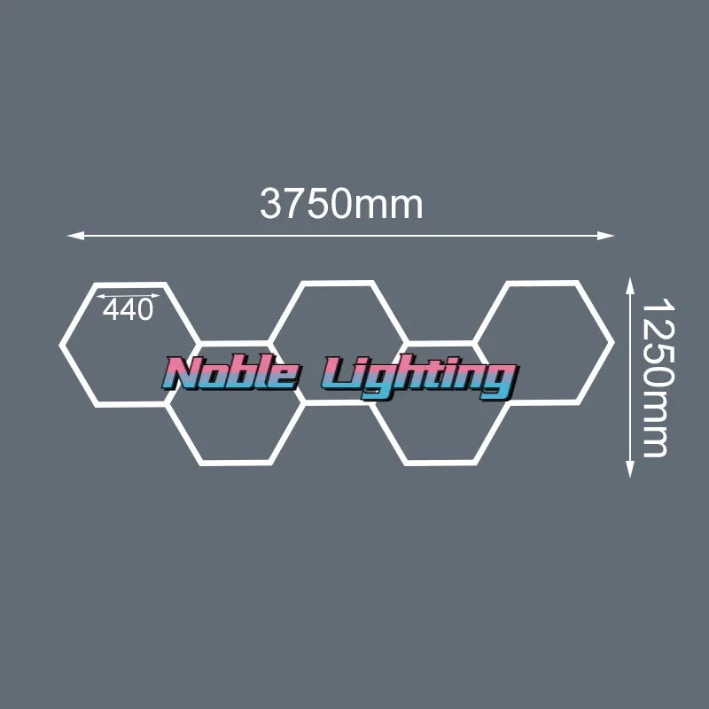 Honeycomb Hexagon LED Garage Light: Bright Ceiling Lighting for Auto Body Repair & Workshop.