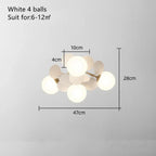 Kids' Room Glass Ball Chandelier, Modern LED Ceiling Light Fixture