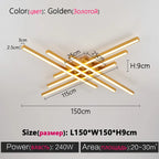 Black Chandelier LED Ceiling Lamp: Nordic Minimalist Square Bedroom Living Room Lighting