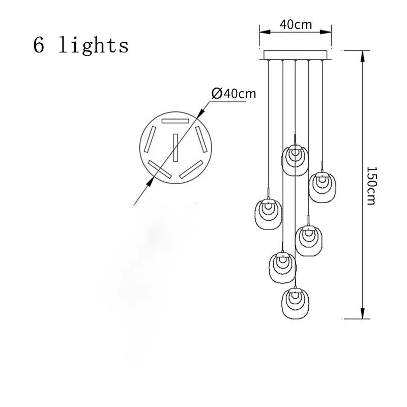 Luxury LED Crystal Chandelier for Staircase, Creative Living Room Lighting