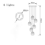 Luxury LED Crystal Chandelier for Staircase, Creative Living Room Lighting