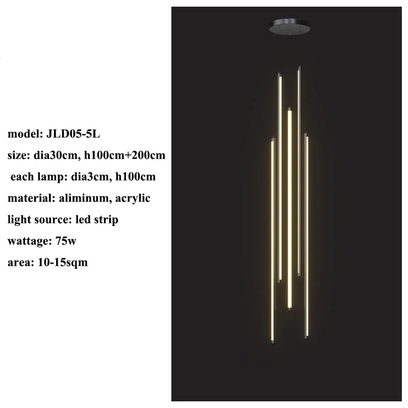 Nordic Black LED Dimmable Pendant Lights Modern Luxury Suspend Luminarias