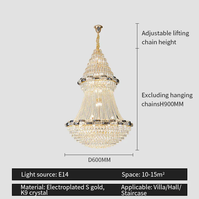 Crystal Chandelier: Elegant European Luxury Lighting for Living Room, Restaurant, and Bedroom