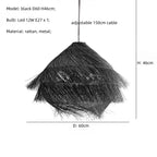 Wabi Sabi Rattan Pendant Chandelier with E27 LED Lights