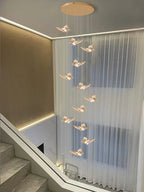 Butterfly Chandelier Staircase Suspended Loft Pendant Light for Living Room & Hallway