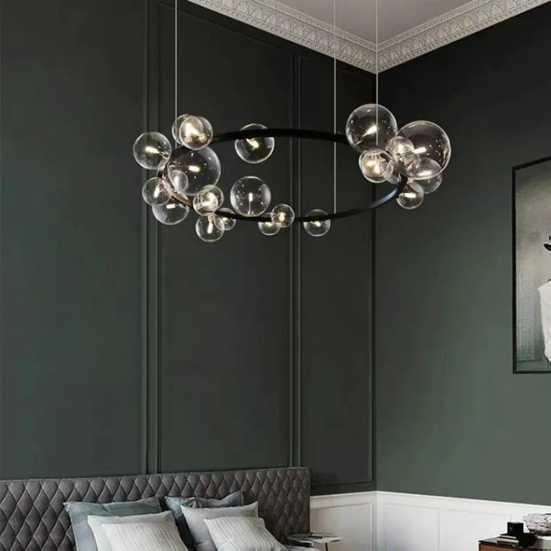 Glass Ball G9 LED Chandelier: Modern Minimalist Nordic Design