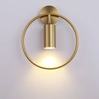 Brass Gold Ring Adjustable LED Wall Sconce Light for Home Hotel Corridor