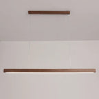 Dimmable Wooden Pendant Lamp: Long Strip Minimalist Hanging Indoor Lighting