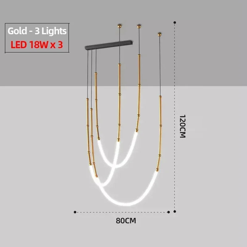 Nordic Art Line LED Pendant Light for Home Decor & Lighting