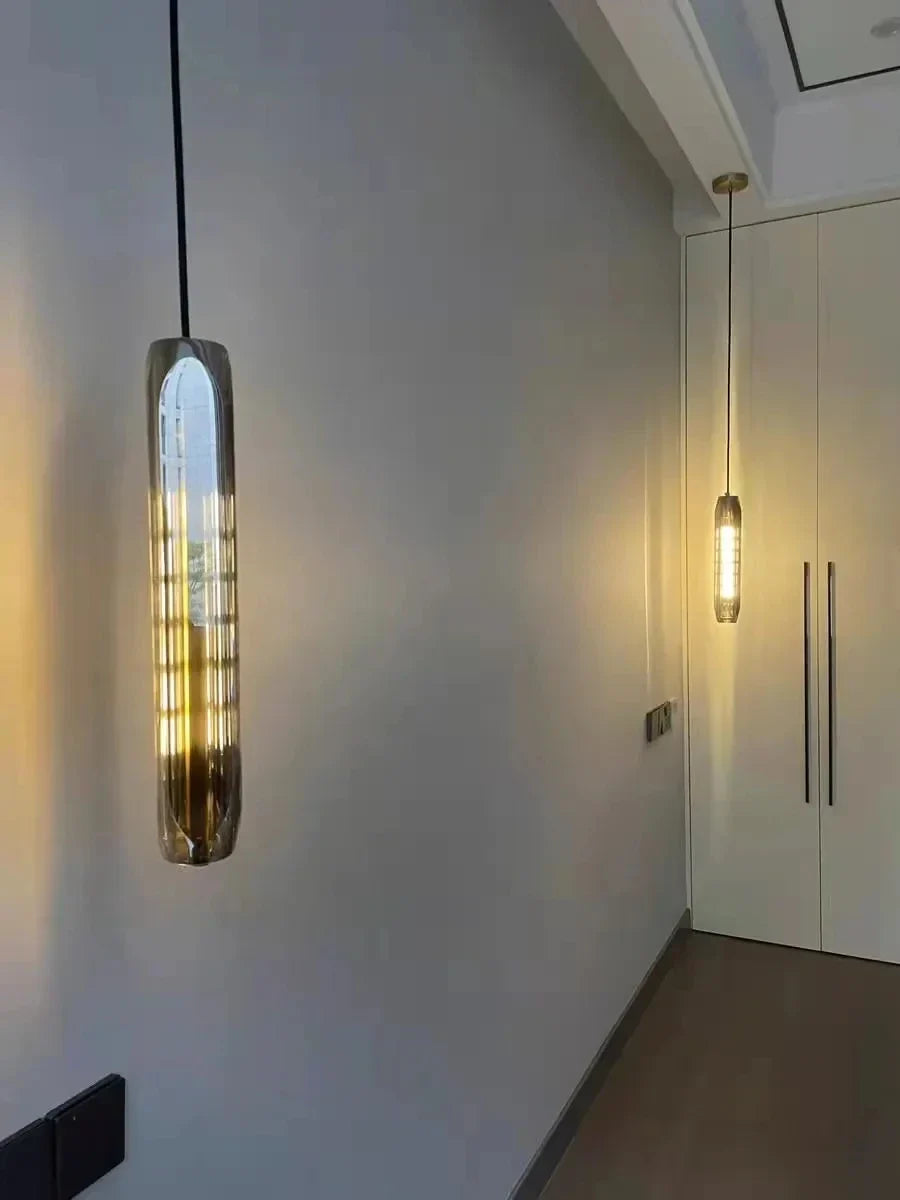 Copper Crystal Tulip Chandelier - Postmodern American Bedroom Bar Bedside Light