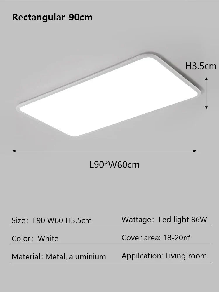 LED Ceiling Light: Nordic Style Ultra Thin Square Lamp for Living Room and Bedroom