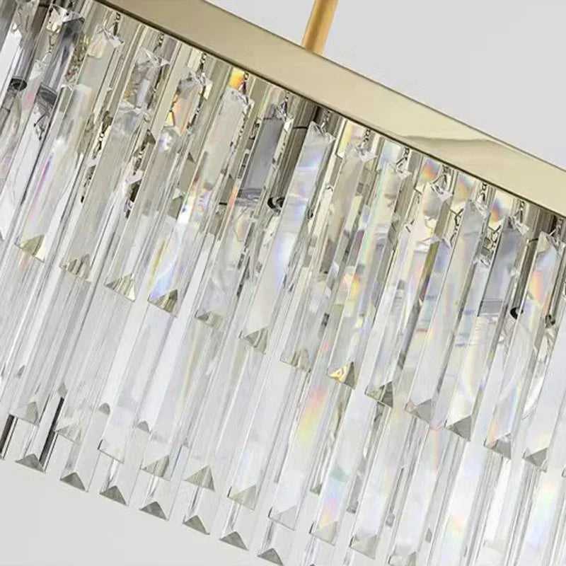Nordic Crystal Kitchen Island Chandelier - Luxury Rectangle Pendant Light
