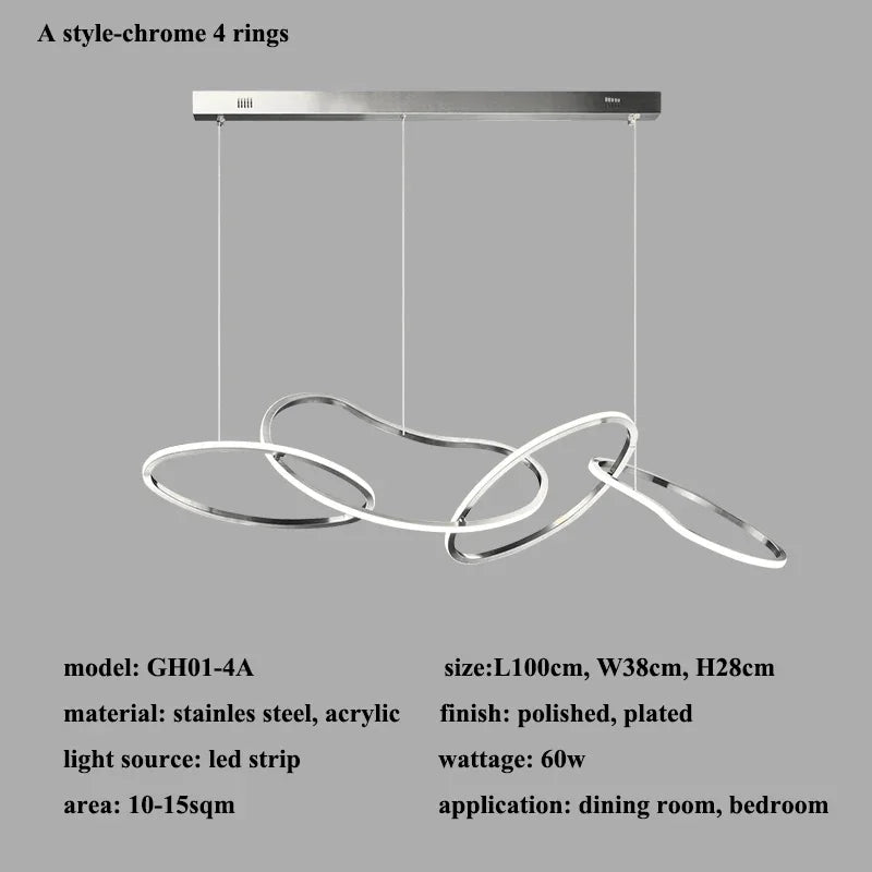 Rose Gold Maillon Pendant Light for Minimalist Dining Room Décor