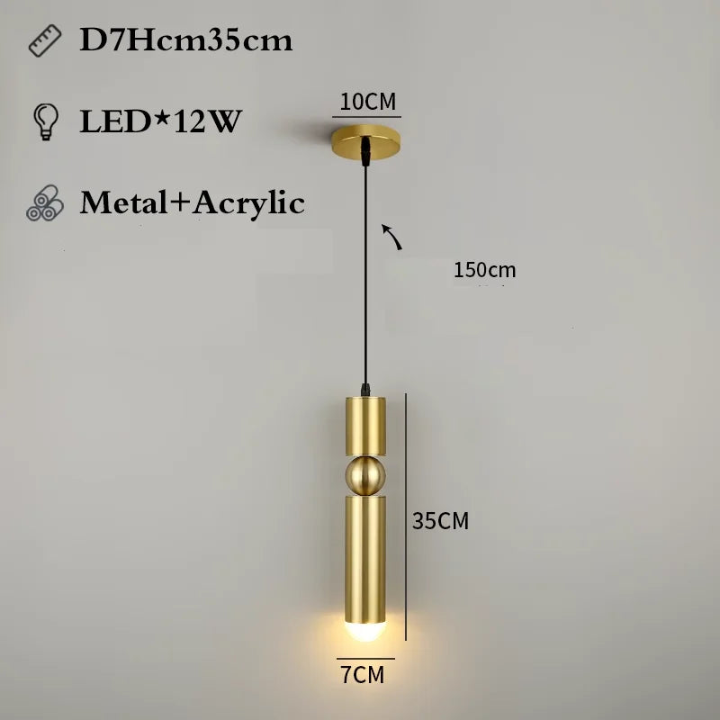 Modern Nordic Villa GU10 Pendant Lights Gold/Chrome/Black Metal Indoor Fixtures