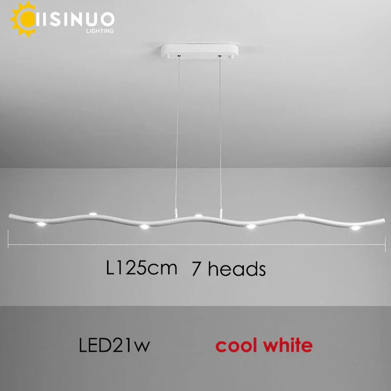 LED Wave Pendant Light for Office Dining Living Room Decor