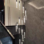 Crystal LED Chandelier: Stylish Staircase & Living Room Lighting