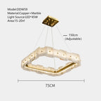 LED Marble Chandelier: Modern Lighting for Living Room, Bedroom, or Restaurant.