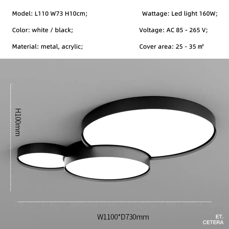 Smart LED Metal Ceiling Light for Living Room Bedroom Lighting Fixtures